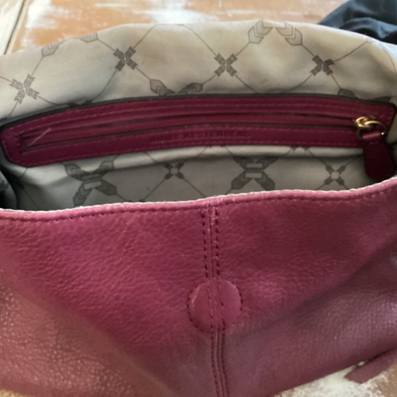 Crossbody lamb leather Aimee Kestenberg raspberry leather crossbody with wallet - Picture 7 of 14